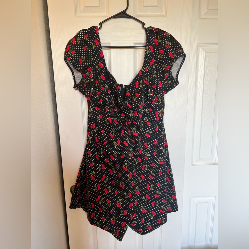 Stop Staring cherry and polka dots romper size 18